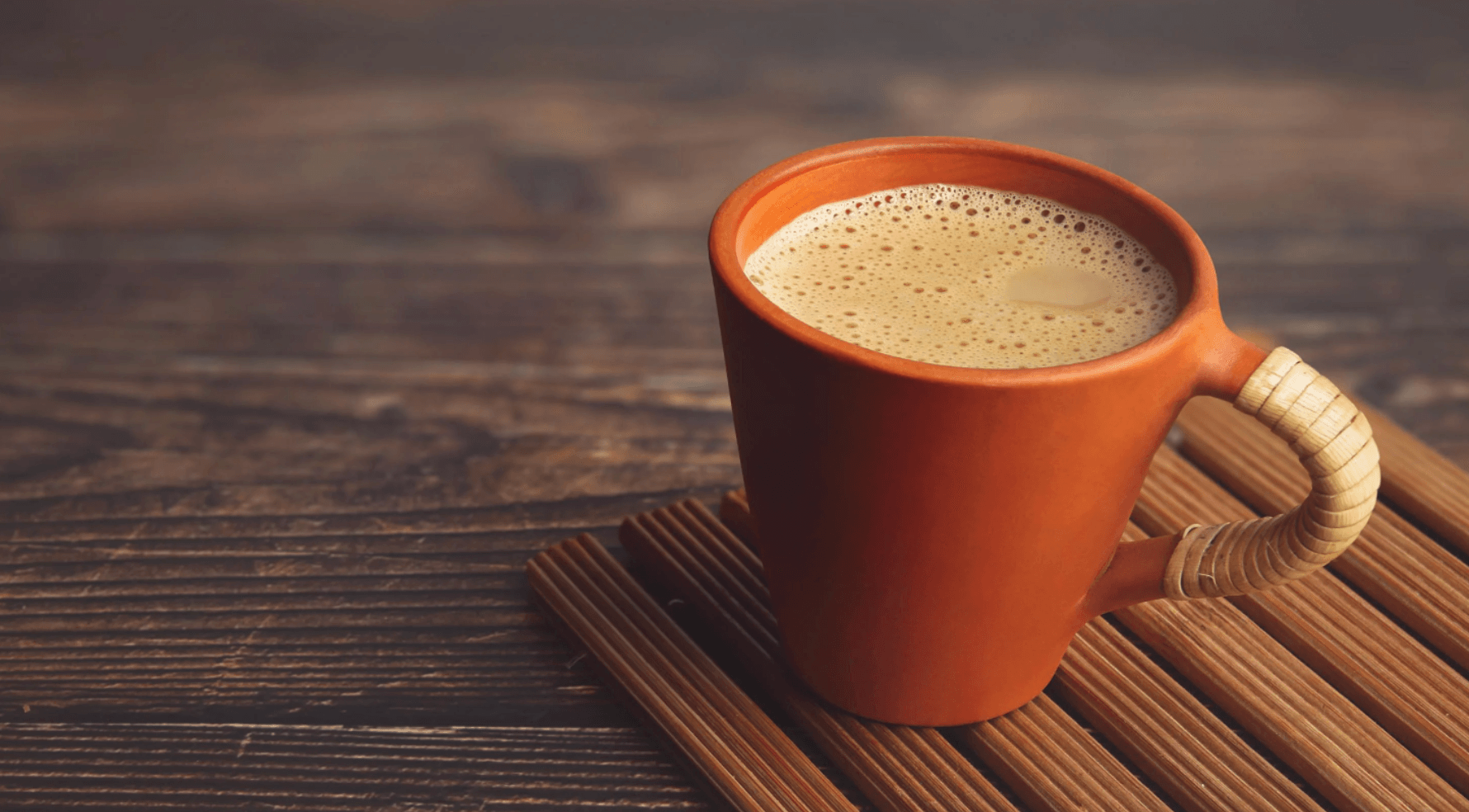 moksha caffeine free mushroom coffee in a red mug
